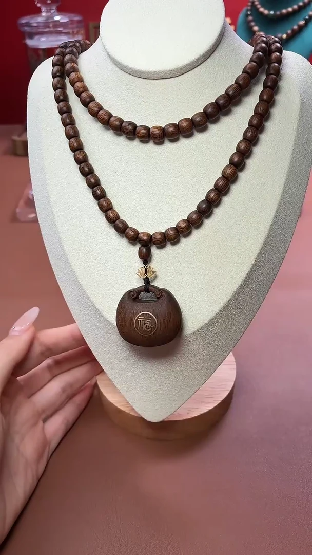 沉香手串沉水越南芽庄金丝油黄棋6x6代代有福设计