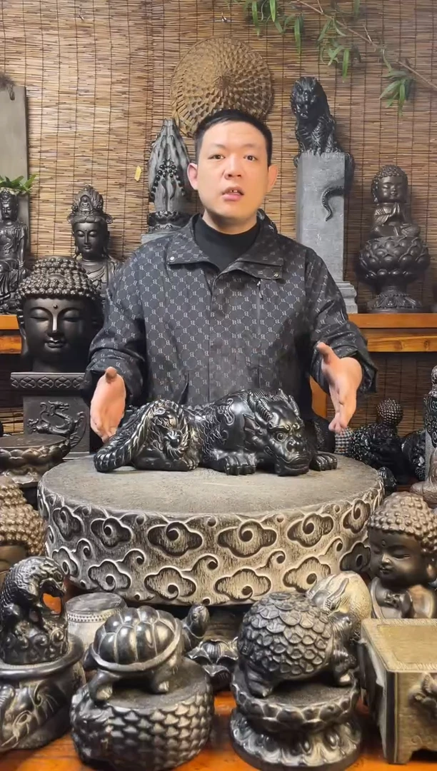 石材45趴吸水兽天然青石雕刻