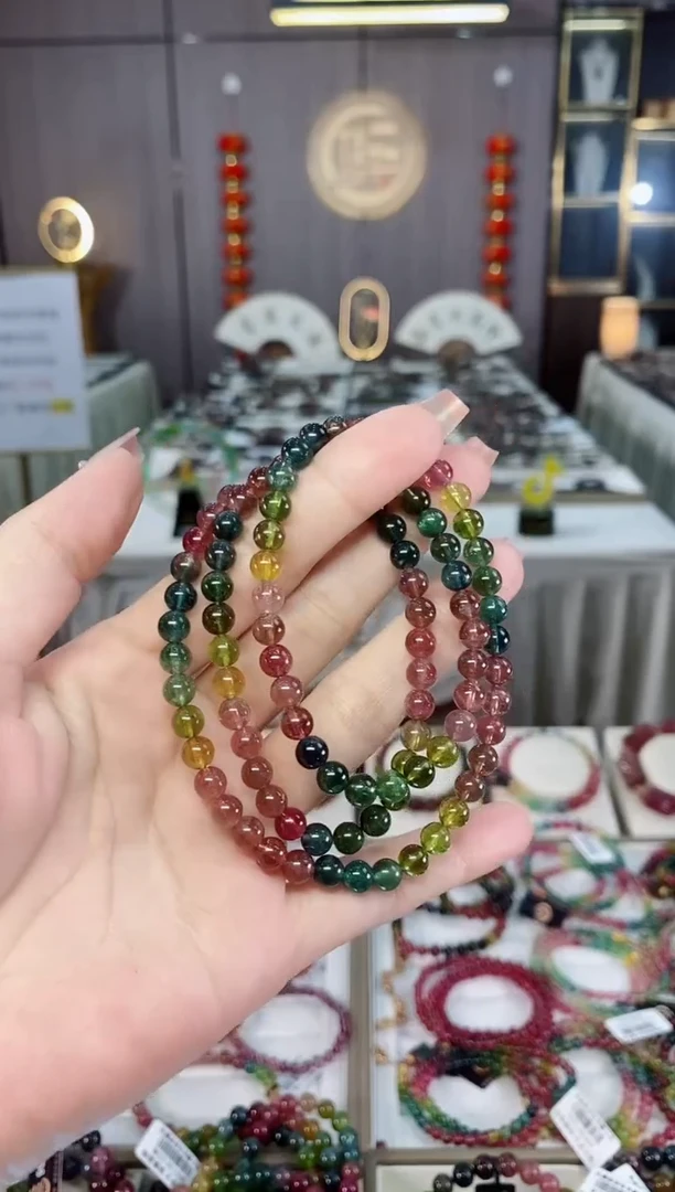未镶嵌收藏级老矿碧玺三圈手串5mm+碧玺hon多样性发一条