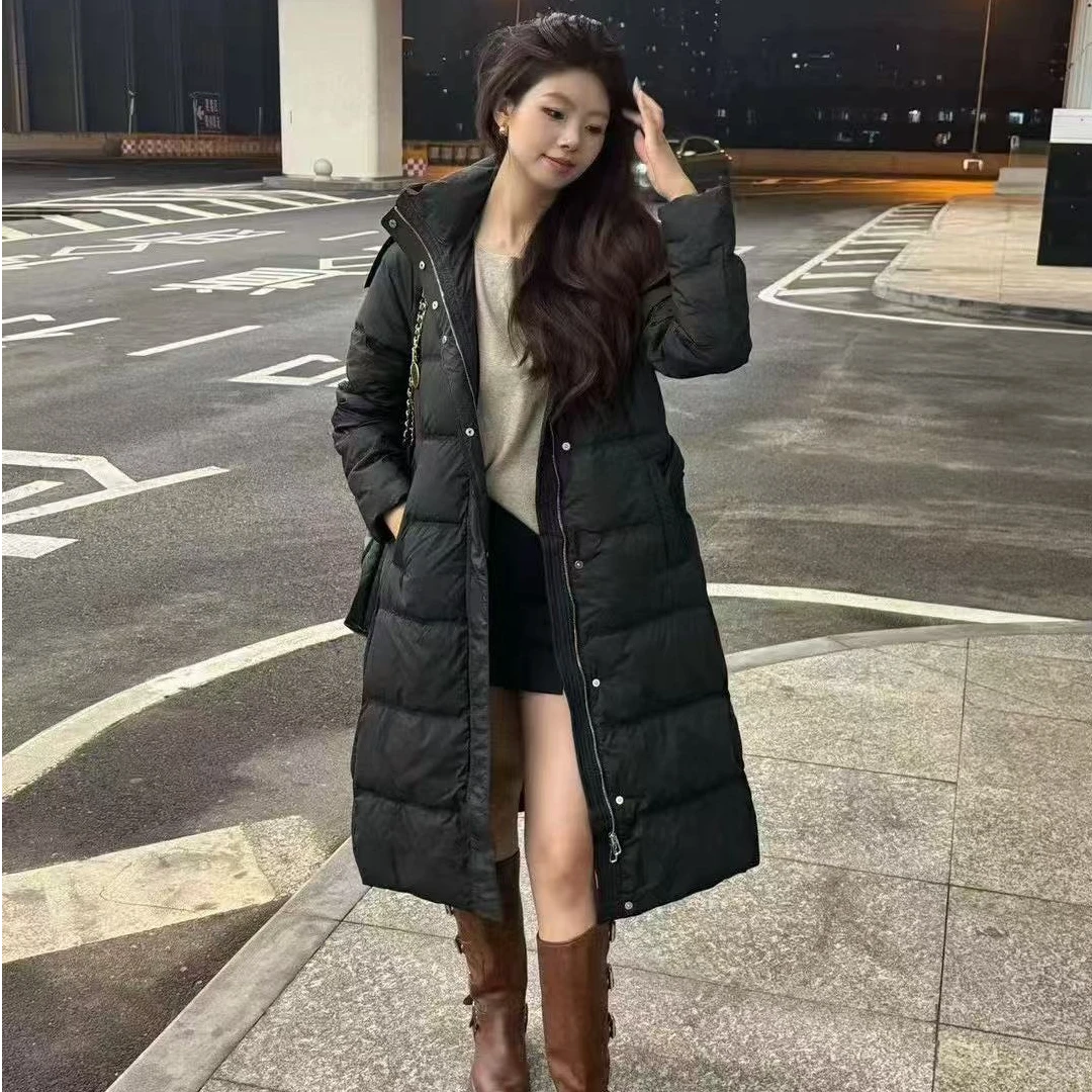 2024时尚腰带长款羽绒服