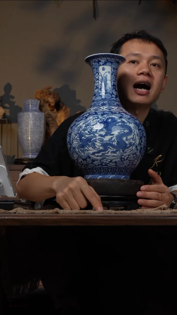 摆件WN问泥景德镇陶瓷花瓶摆件