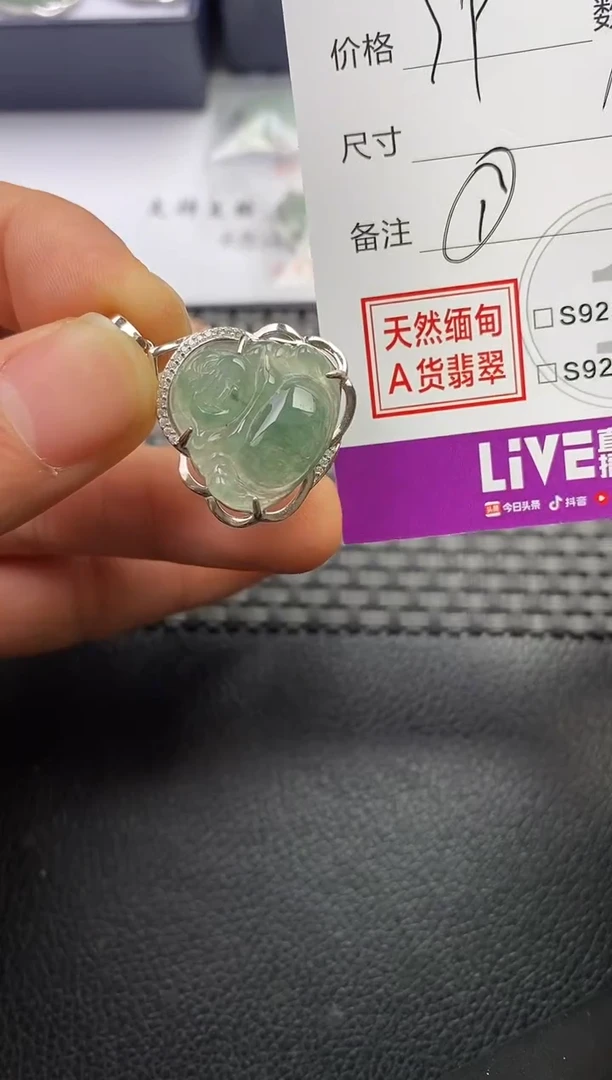 颈饰银S925镶嵌翡翠临**友挂件