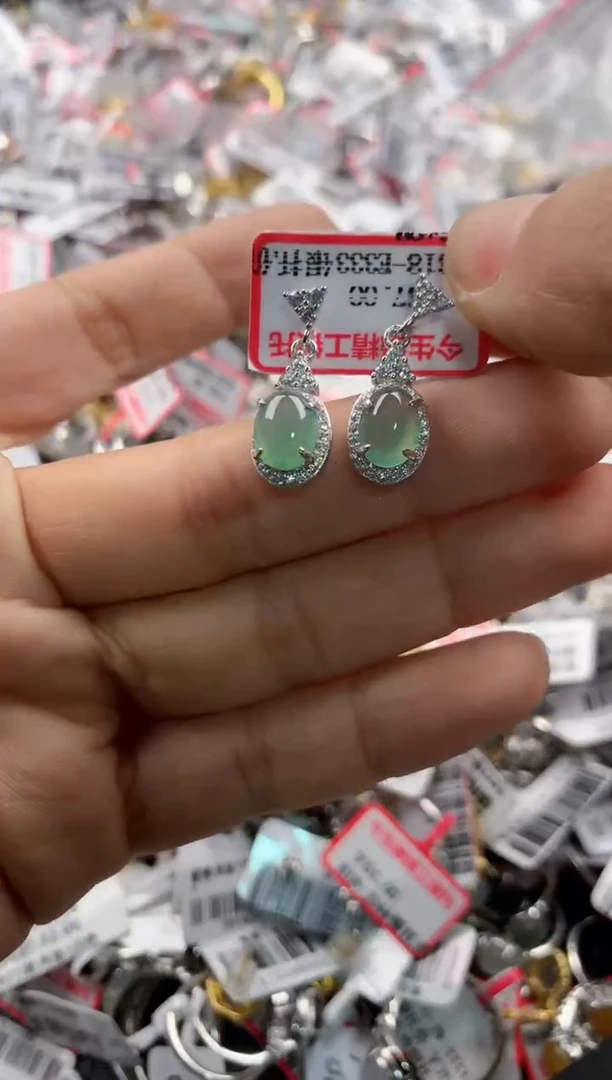 银S925镶嵌戒指翡翠13      2