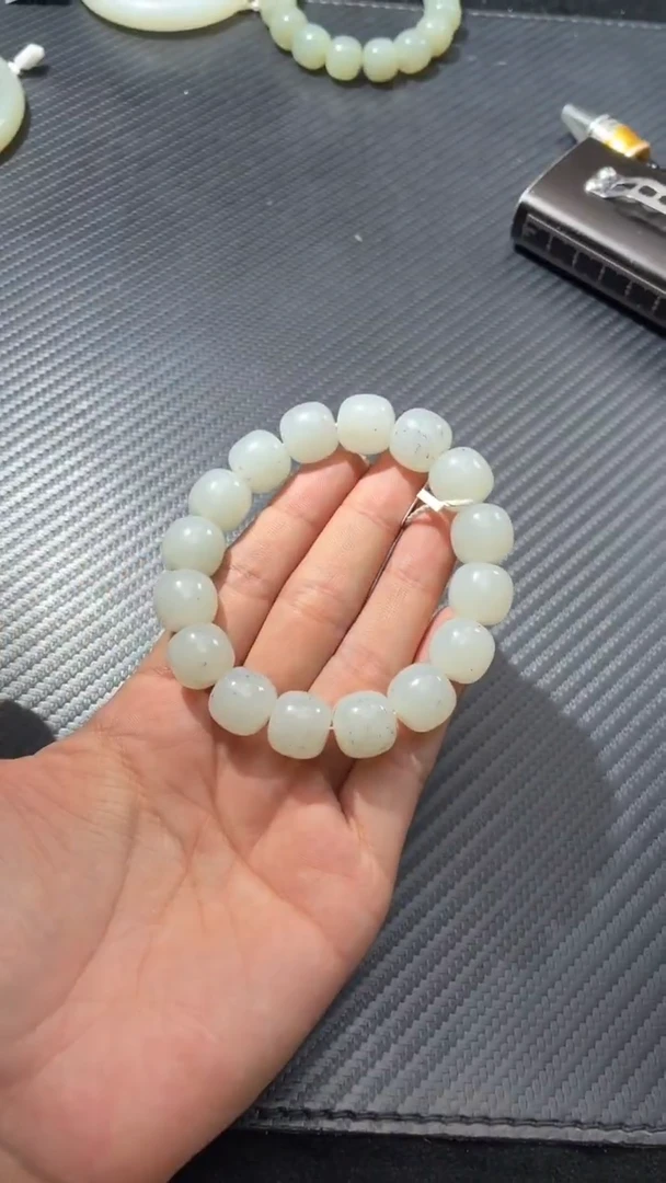 未镶嵌手链和田玉黑山散墨手串卡13微色差