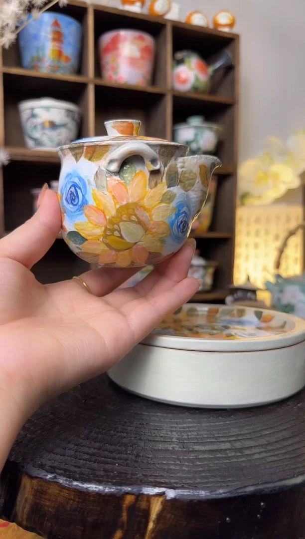 【闪购商品】石一向日葵手抓壶