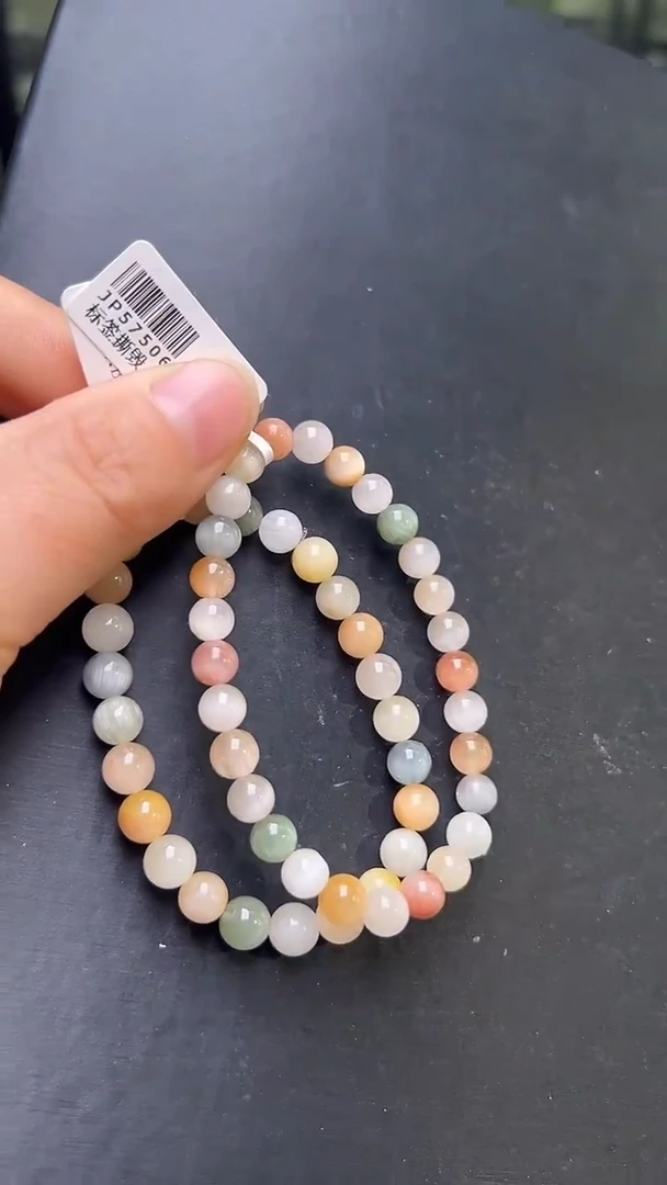 未镶嵌手串水晶彩兔毛手串6mm+ JP57506多样性发一