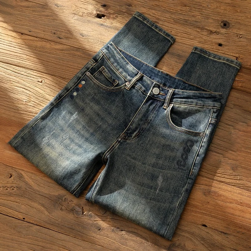 2024秋冬新款时尚牛仔裤男修身潮流休闲百搭长裤CGF3556903