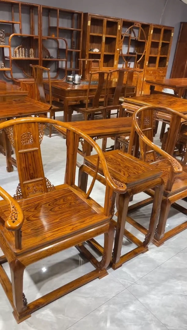 木皇宫椅三件套家具