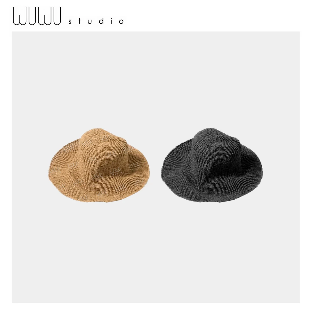 WUWU STUDIO 度假风手工勾针遮阳帽渔夫帽海边帽3139