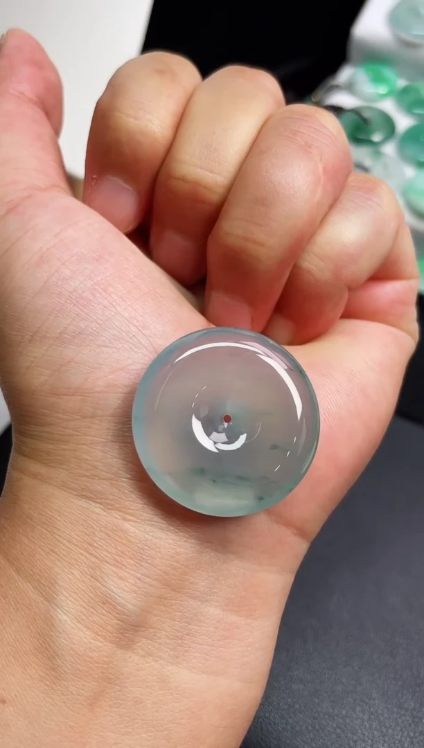 翡翠未镶嵌颈饰平安扣 尺寸  31.1    6mm