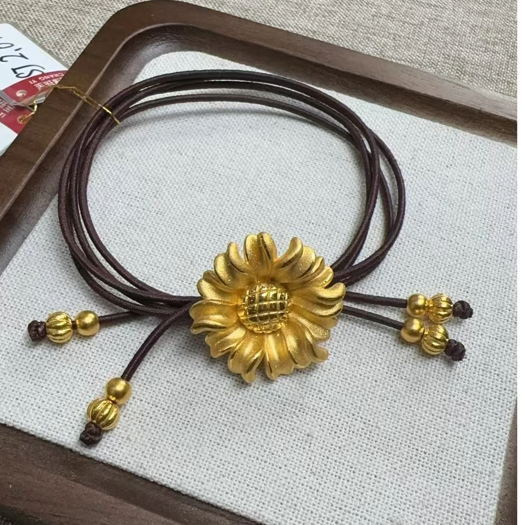 足金百搭太阳花头绳