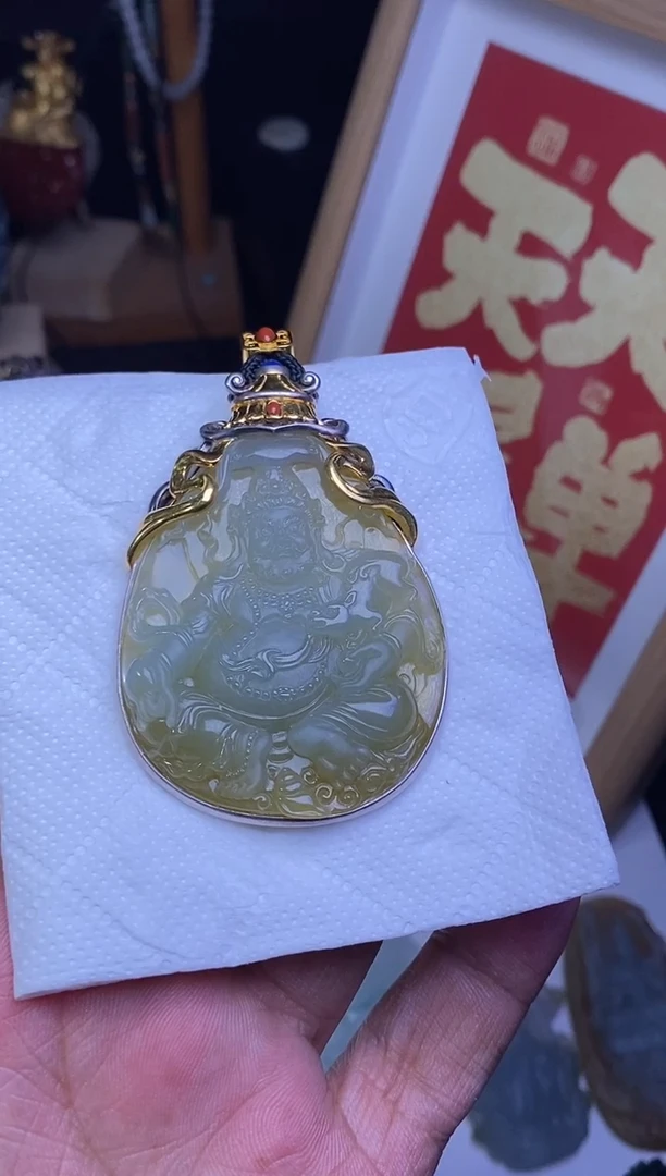 颈饰银S925镶嵌翡翠文*文翡翠