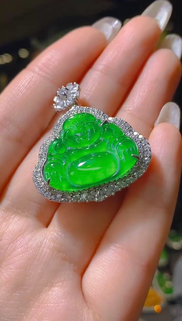 【闪购商品】翡翠吊坠(赠链)银S925镶嵌017（多样性发货）