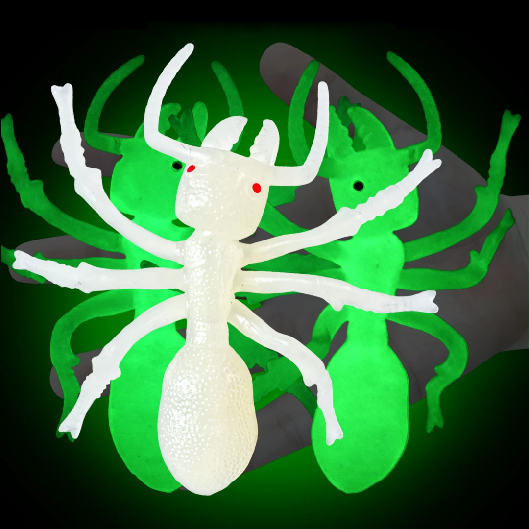 JDXK软胶夜光仿真蚂蚁玩具万圣节恐怖箱吓人变色发光昆虫动物模型