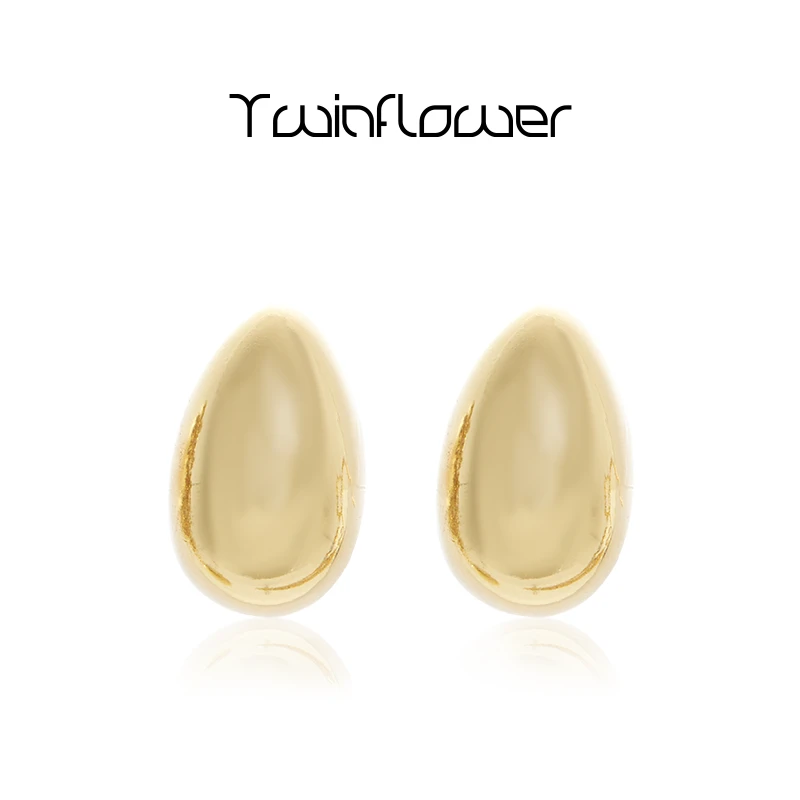 twinflower 铜合金耳饰 辛芷蕾同款法式蛋形耳钉轻奢小众高级耳饰
