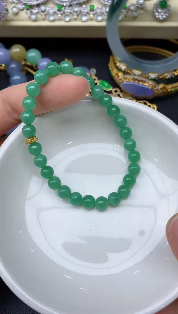 18K金镶嵌手串翡翠241-雪姐翡翠天天见