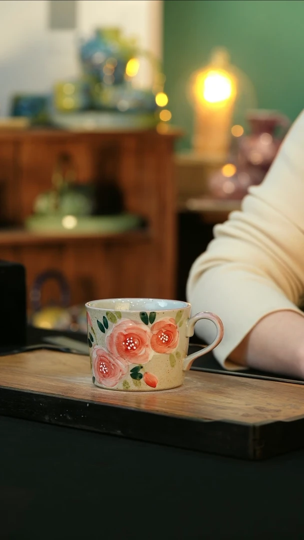 【闪购商品】杯手绘心瓷陶瓷浮力