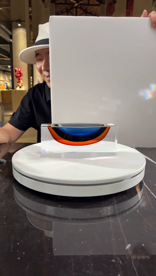 摆件CS0101006-1穆拉诺钴蓝金色雪茄缸