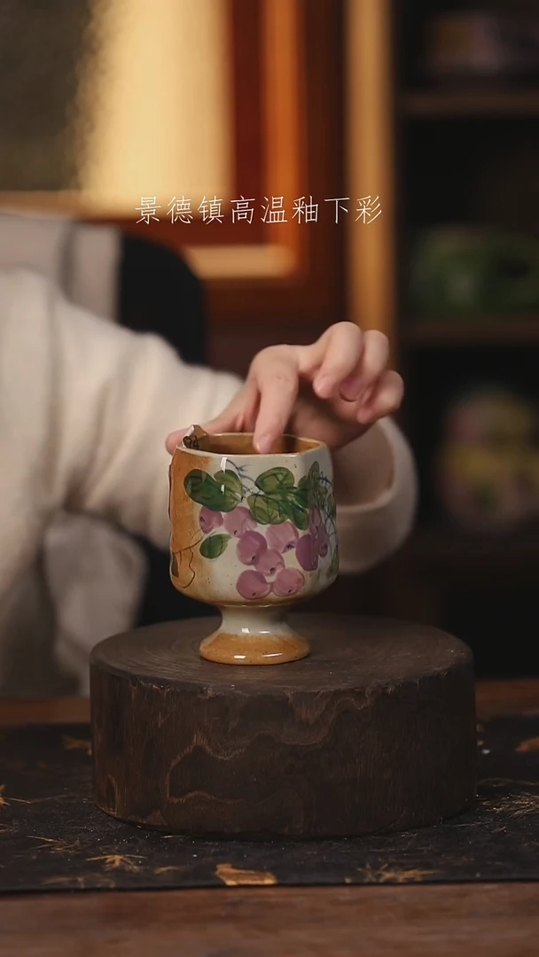 陶瓷景德镇高温釉下手绘陶瓷@L114@