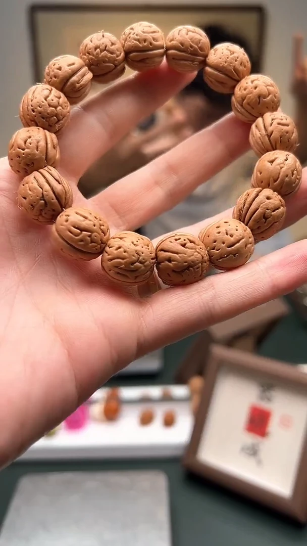 手串桃核16.8mm左右三岔戟桃核单圈