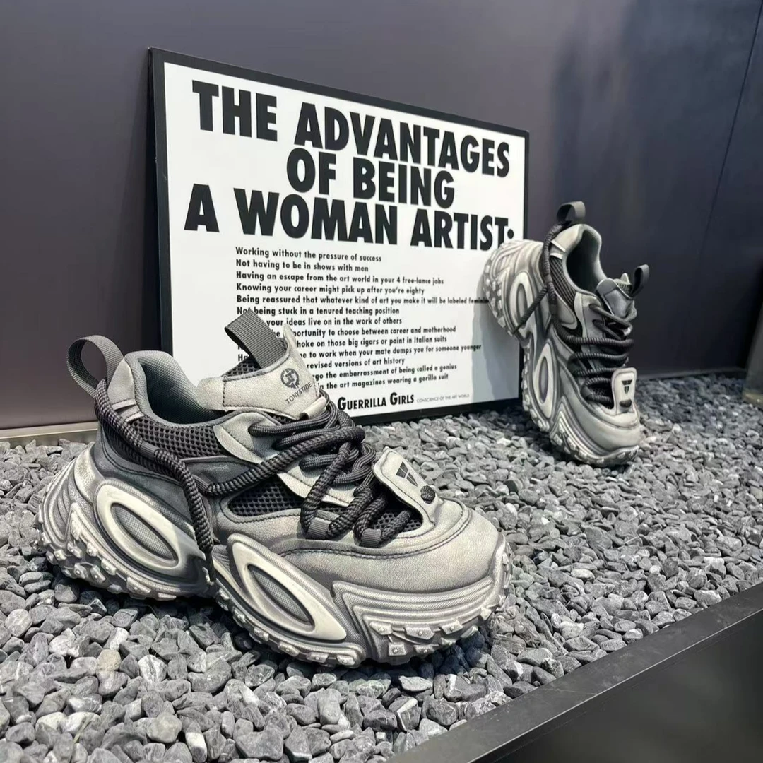 FL-2025新品广州原版设计师款厚底四季百搭时尚男士休闲老爹鞋