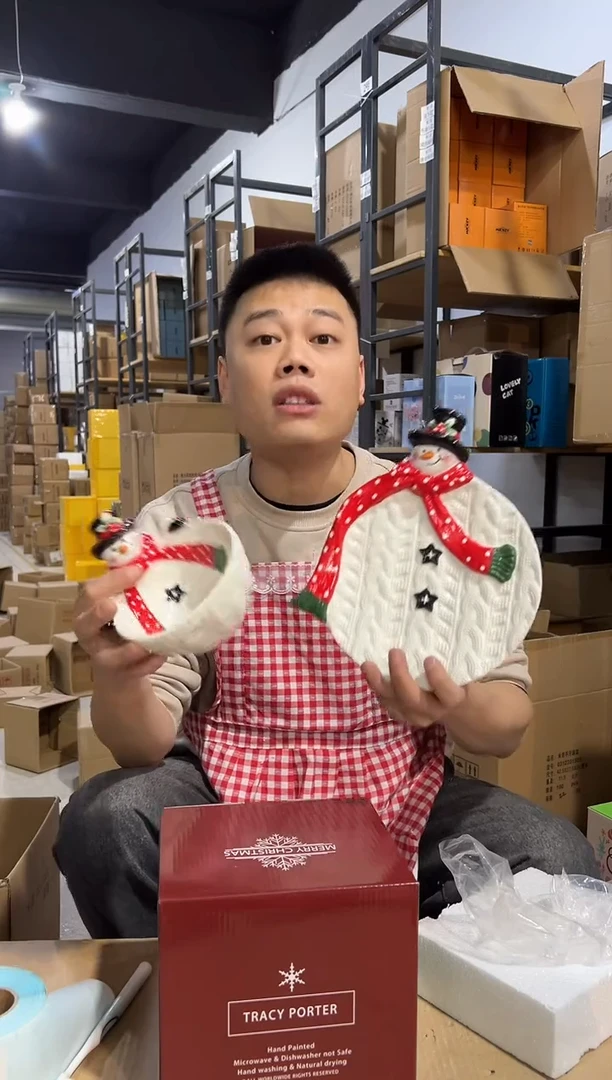 【闪购商品】杯原盒雪人碗加特雷西原盒雪人盘子2件套