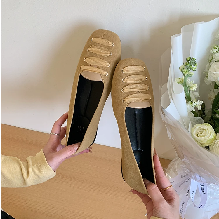 法式浅口鞋平底单鞋女2025新款鞋子春季女鞋一脚蹬豆豆瓢鞋晚晚鞋
