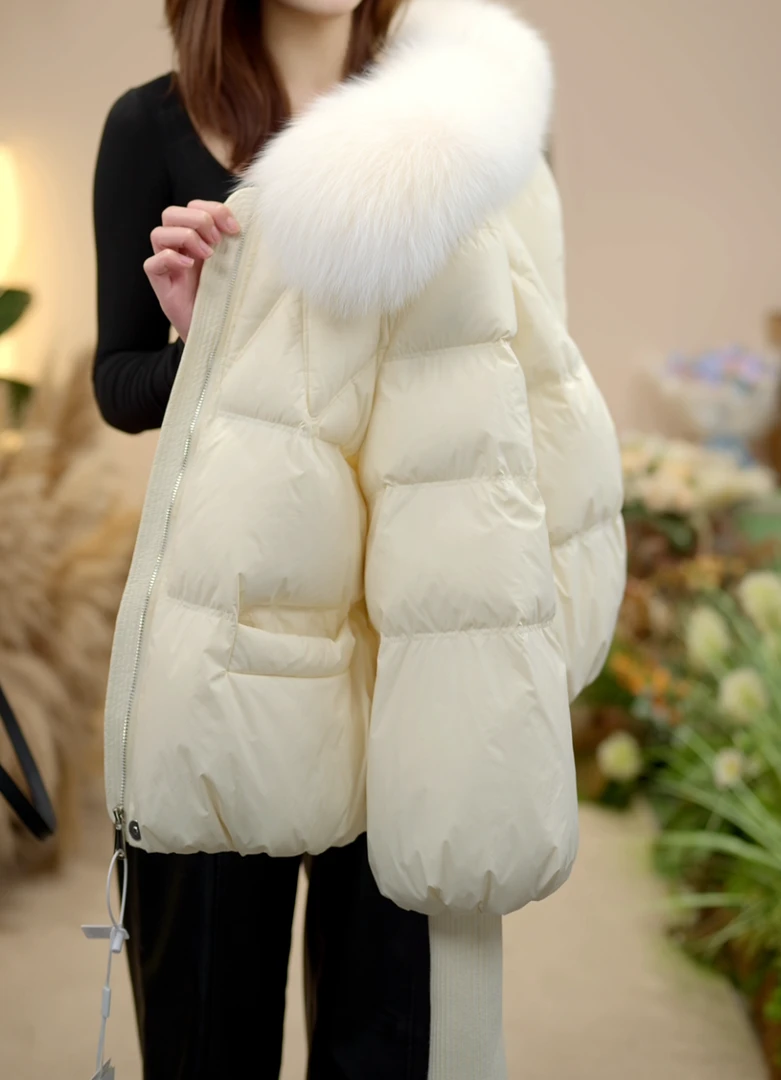 【MN】优雅冬韵 | 可拆卸洋气时尚百搭保暖纯色冬季大毛领厚外套