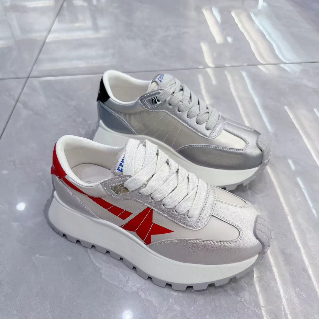 婉怡时尚休闲鞋厚底真皮百搭潮流阿甘鞋女士透气潮鞋春季8313