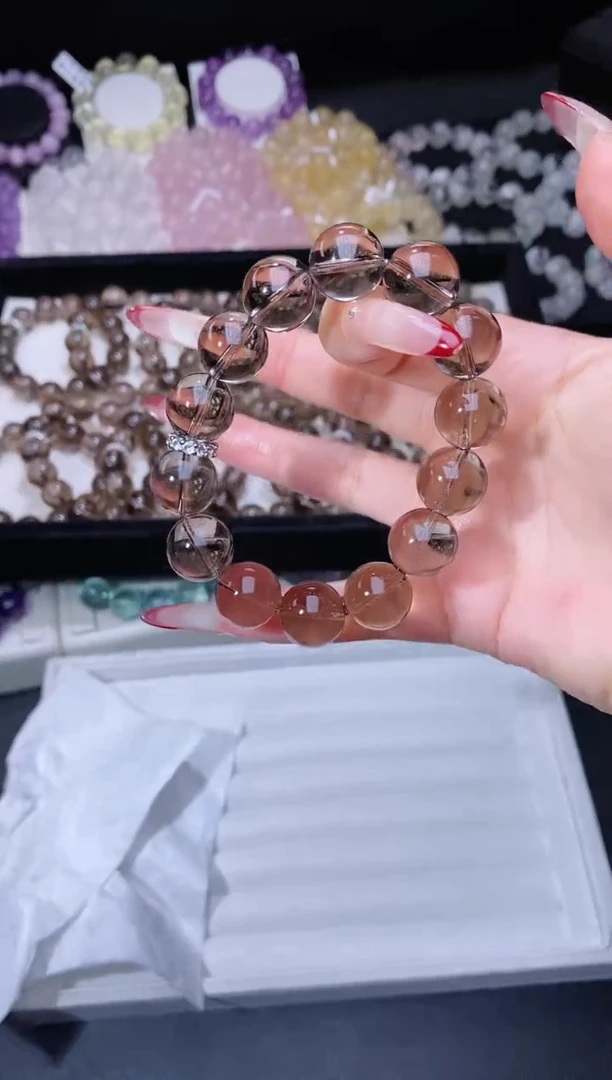 【闪购商品】水晶手链合金213.2茶晶手串 多样性发其一