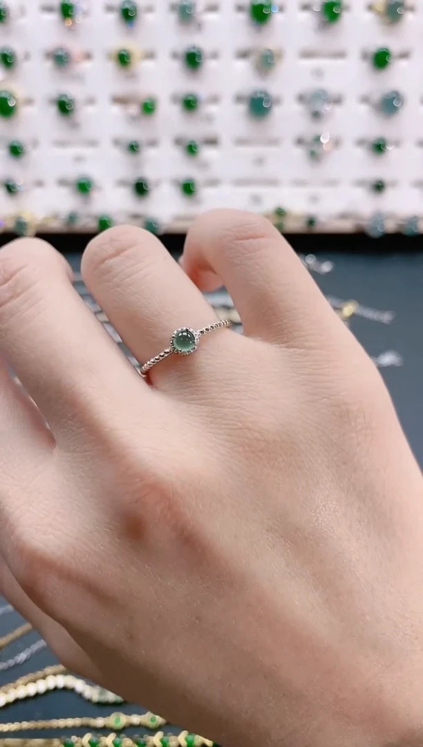 【闪购商品】翡翠戒指银S925镶嵌天然翡翠