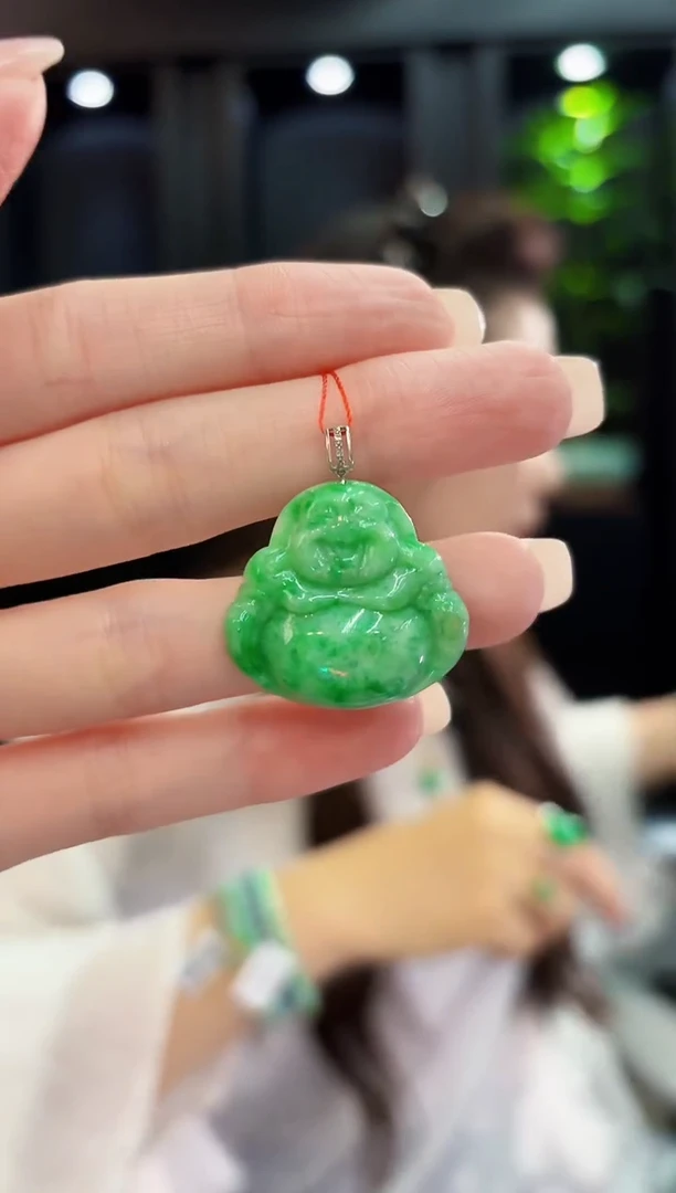 颈饰18K金镶嵌翡翠 缅料A货/支持复检/一件