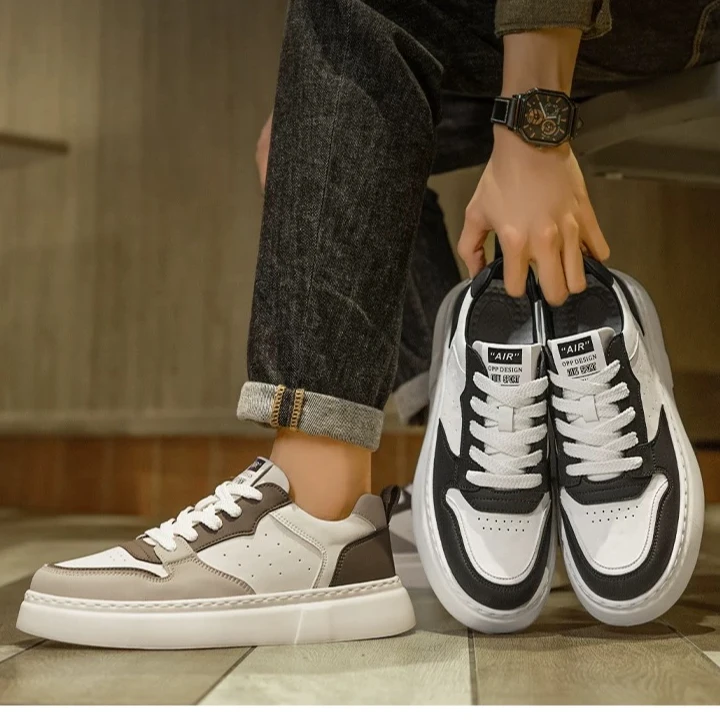 秋冬新款厚底撞色潮流板鞋男冬季新款休闲运动鞋百搭时尚ro板鞋