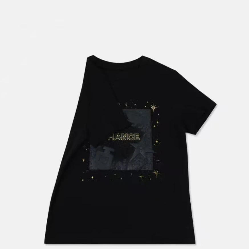 安安推荐【洒金】气质潮流洒金圆领短袖TXS51126651J