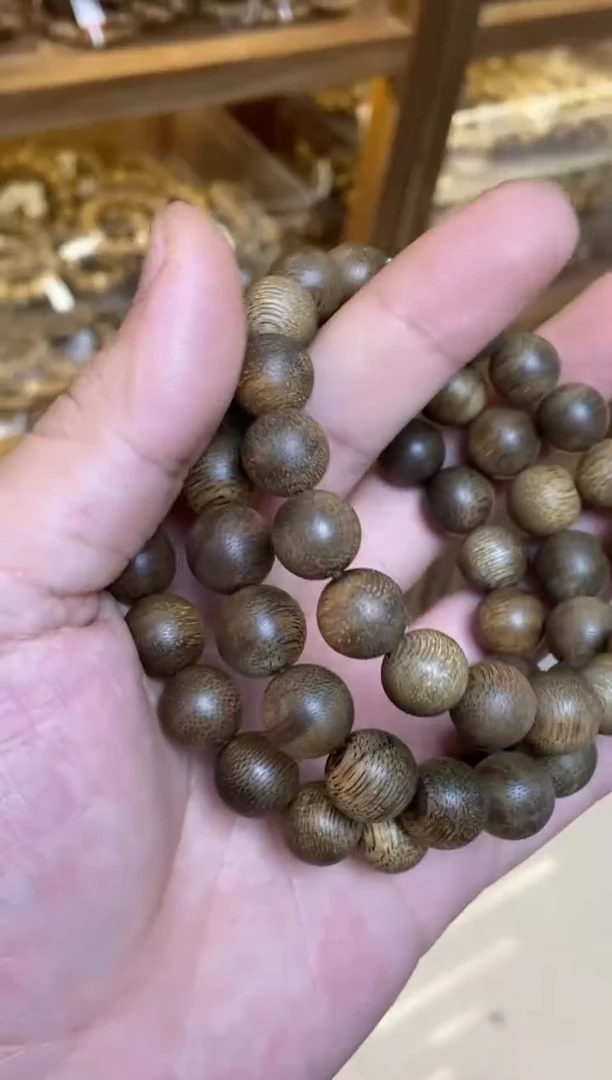 沉香手串文莱圆珠单圈1.1+多样性发其一