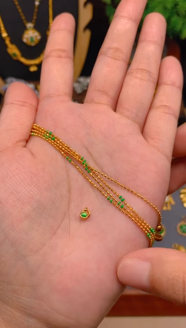 【闪购商品】翡翠项链银S925镶嵌金色可调节项链