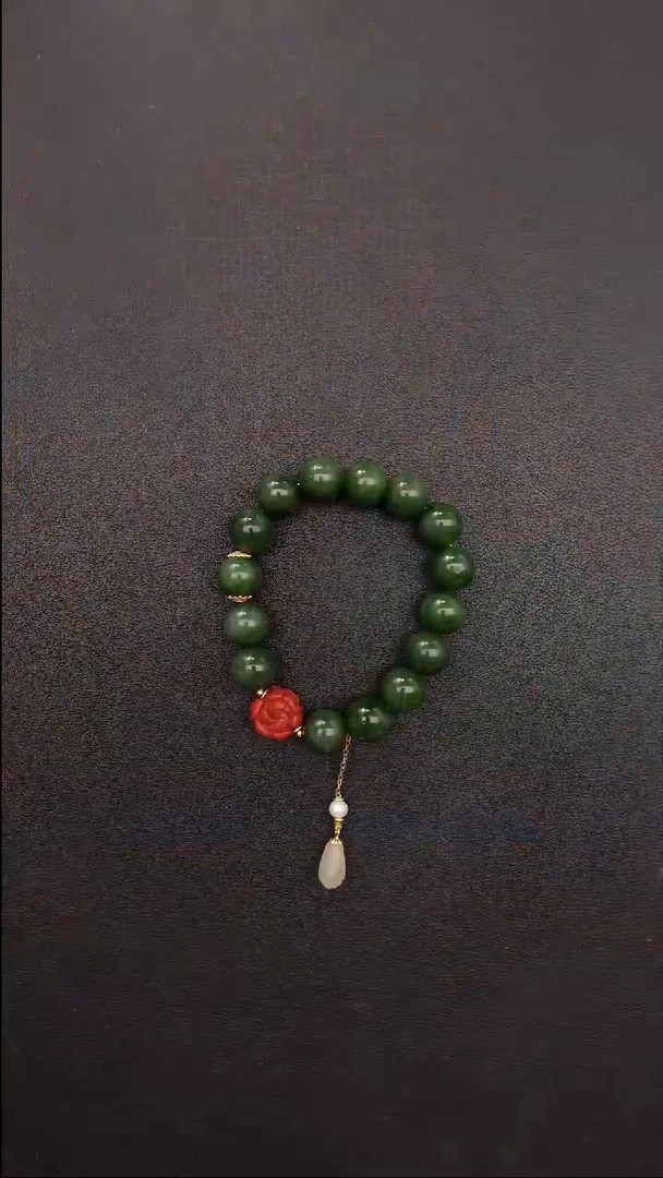 手串未镶嵌和田玉DS599碧玉单圈手串