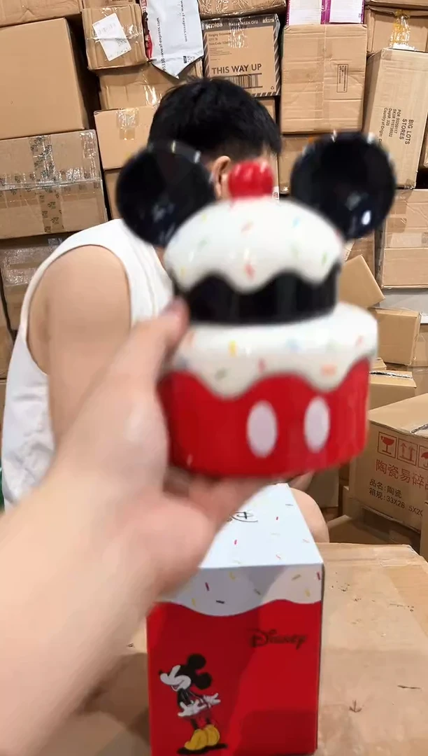 瓷片原盒米奇蛋糕水杯