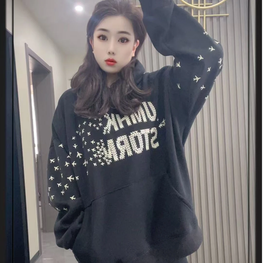 14070小景推荐-欧版时尚字母连帽加绒卫衣-9142