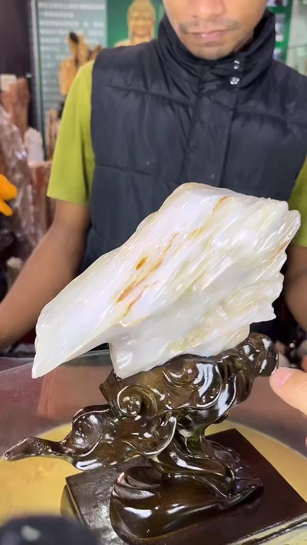 缅甸天然树化玉摆件