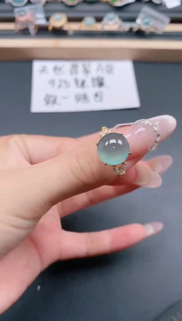 银S925镶嵌戒指翡翠11111111