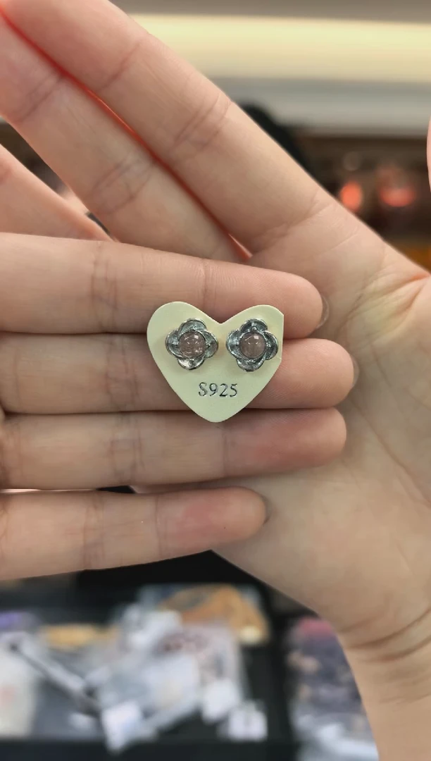 银S925镶嵌耳饰水晶（多样性发一件）