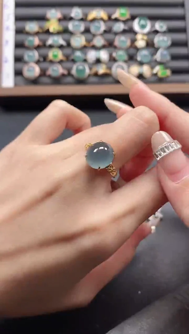 银S925镶嵌戒指翡翠51511