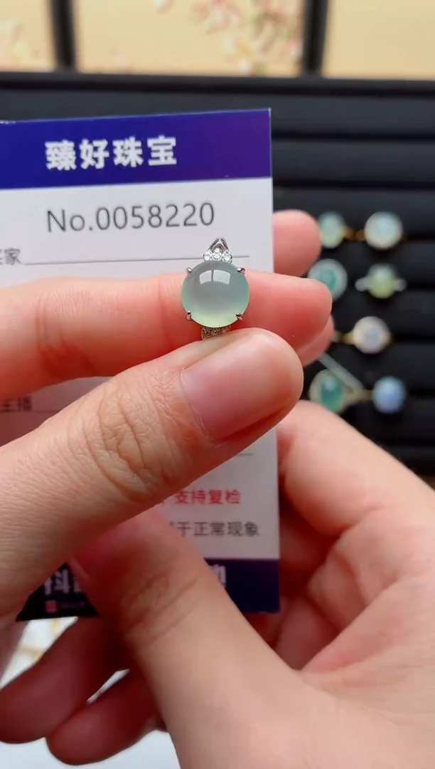 银S925镶嵌戒指翡翠.