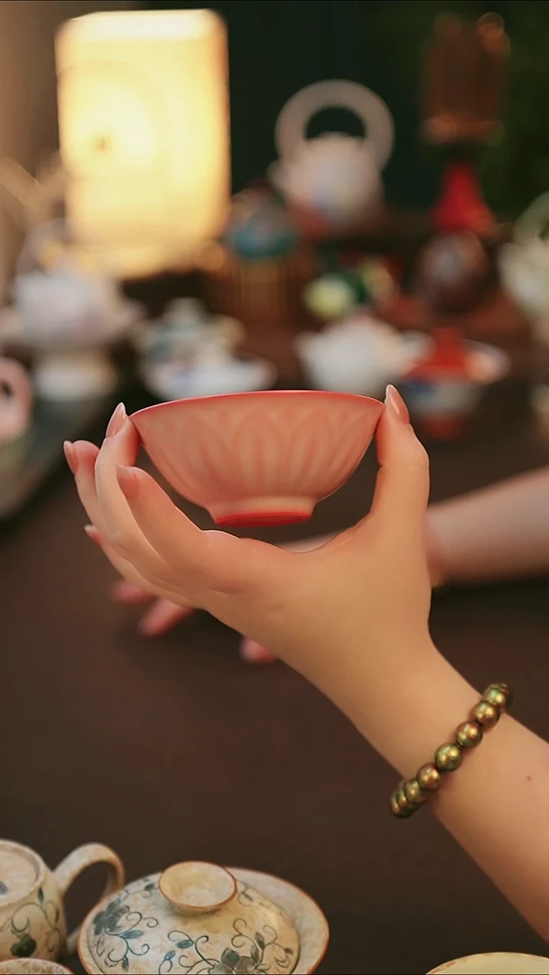 青云茶斋陶瓷茶具猪油冻普洱杯