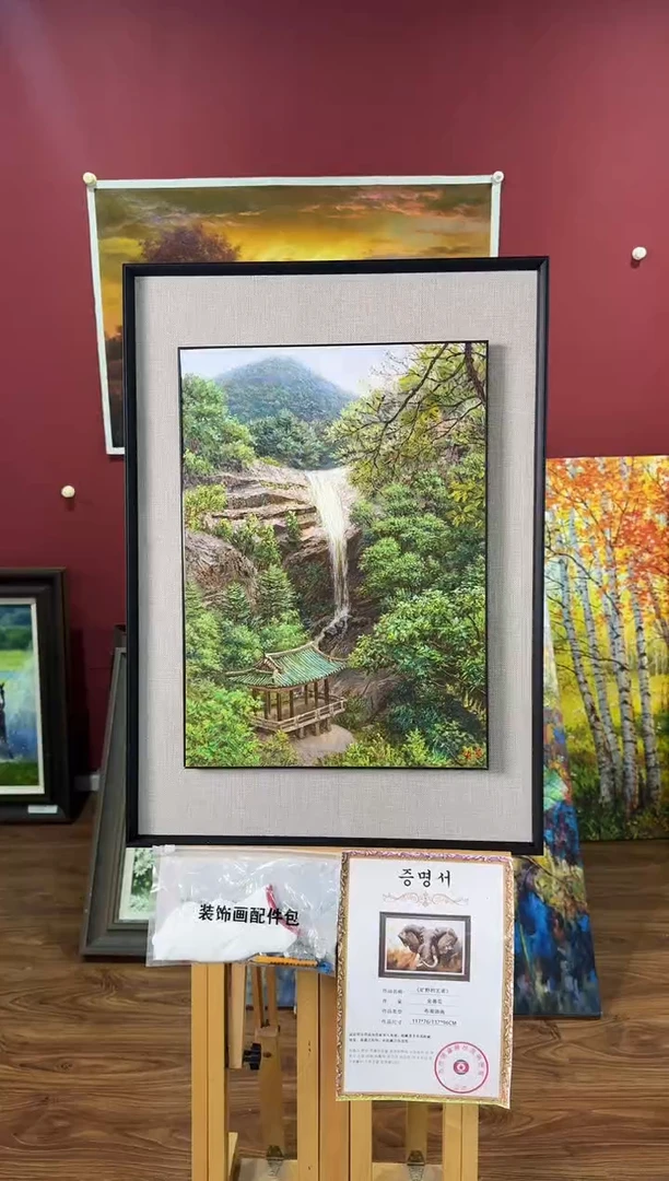 油画【原创·保真·带证书】朝鲜画家纯手绘油画--顺丰包邮--