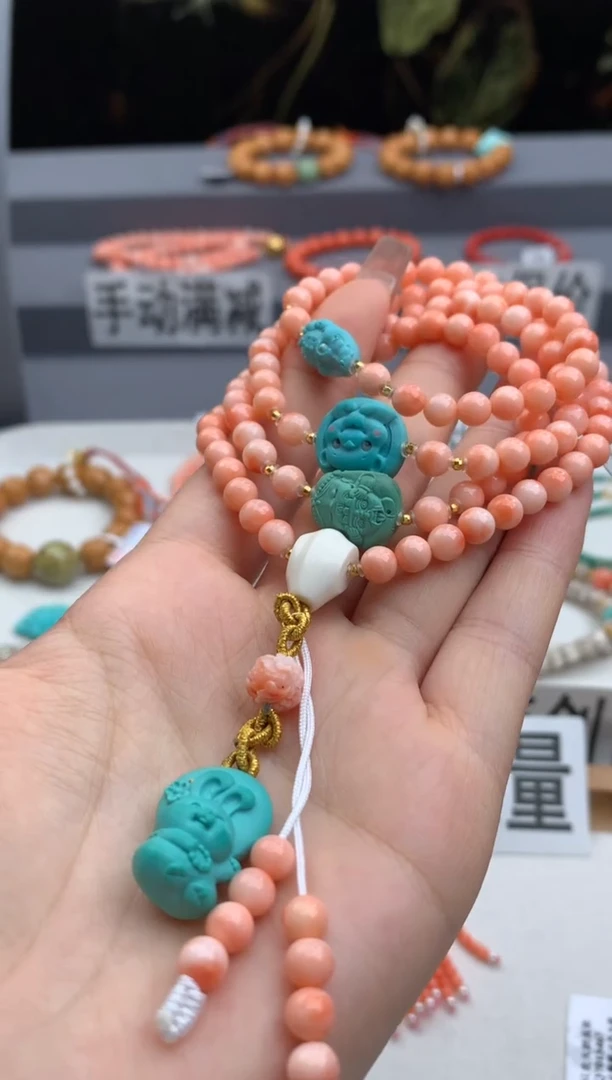未镶嵌绿松石项链多圈洋.C42