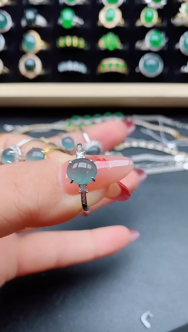 【闪购商品】翡翠戒指银S925镶嵌508580