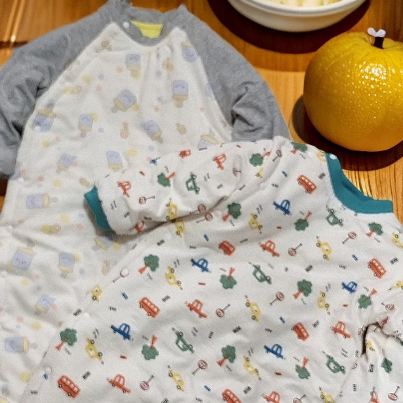 100克薄棉连体衣新款闭裆连体哈衣，薄棉春季纯棉连体衣