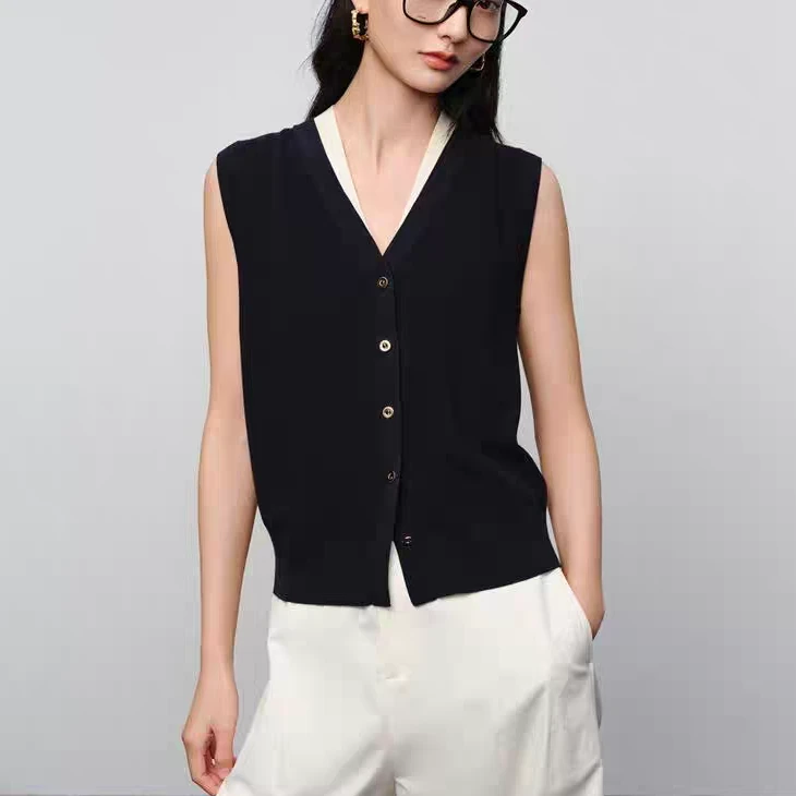 2025【雅Y订单】春季通勤轻奢时尚休闲黑色经典背心（25ZC002）